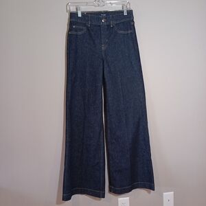 SPANX Wide Leg Denim Pants - Dark Blue